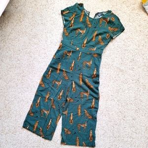 Classy CroppedJump suit - actual leopards printed